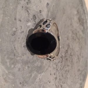 Silpada Sterling Silver Black Chalcedony Ring